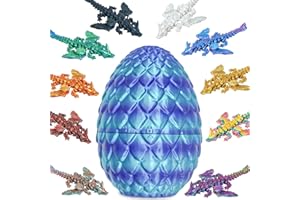 10pcs Mini Flying Dragons in Dragon Egg 3D Printed Collectible Fantasy Toy Gift Set for Kids Boys Girls Teens Birthday Easter
