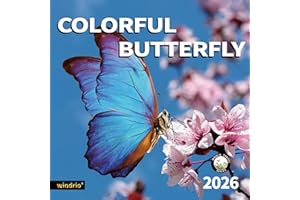 WINDRIO 2026 Wall Calendar,Calendar 2026, November 2025 - December 2026, Wall Calendar Butterfly, 12" x 24" Opened,Full Page Months Thick & Sturdy Paper for Calendar Organizing & Planning