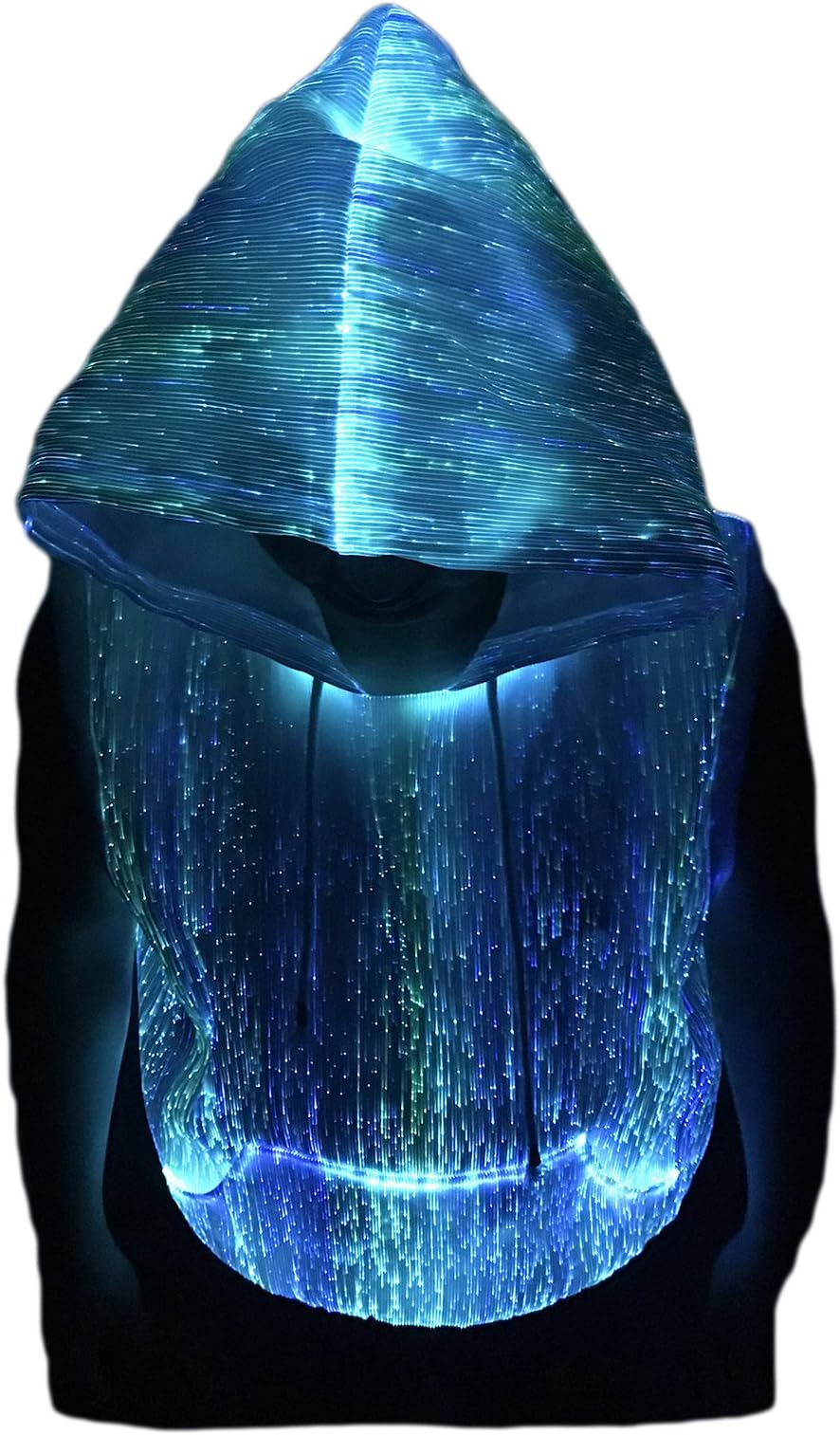 Fiber Optic Sleeveless Hoodie Light up Costume Hoodie Glow in The Dark Hoodie