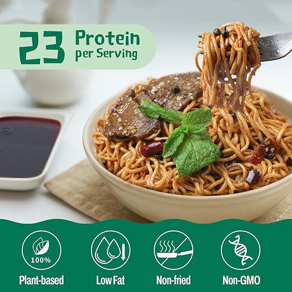 KONJOY HIGH PROTEIN RAMEN (23G), PLANT-BASED VEGAN RAMEN NOODLES WITH SICHUAN MALA SAUCE, NON-GMO, NON-FRIED, LOW FAT, HIGH-PROTEIN HEALTHY MEAL – 5 PACK