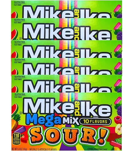 Amazon.com : NEW Mike & Ike Mega Mix Sour Gluten Free/ Fat Free