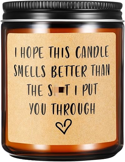 wompolle Scented Candle English Pear & Freesia Gift for Mum Dad Home Fragrance
