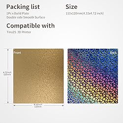 Upgraded Tina2S Build Plate 110x120mm Flexible