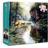 Forest Deer Puzzles for Adults 1000 Pieces, Wildlife Nature Jigsaw Puzzles, Animal Landscape Art Puzzles