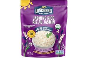 Lundberg Organic White Jasmine Rice - Microwave Ready in 90 Seconds, Regenerative Organic Rice, Gluten Free, Low Sodium, 227g