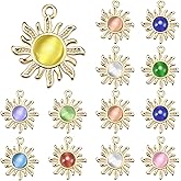 Weyuley 30Pcs Sun Charms Pendant Alloy Plated Sunflower charm Eye Beads Sun Wonderful Pendant for DIY Handmade Earring Necklace Bracelet Jewelry Keychain Craft Accessories Making Supplies