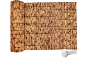 Bamboo Fence,Bamboo Screens Outdoor for Patio,4 Feet High Reed Screen for Privacy Garden Backyard Balcony,4x16FT