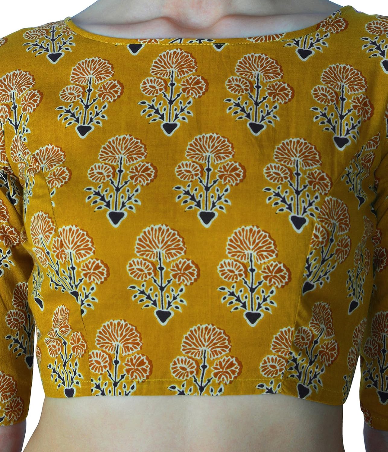 studio shringaar women's cotton jaipuri block printed saree blouse.
