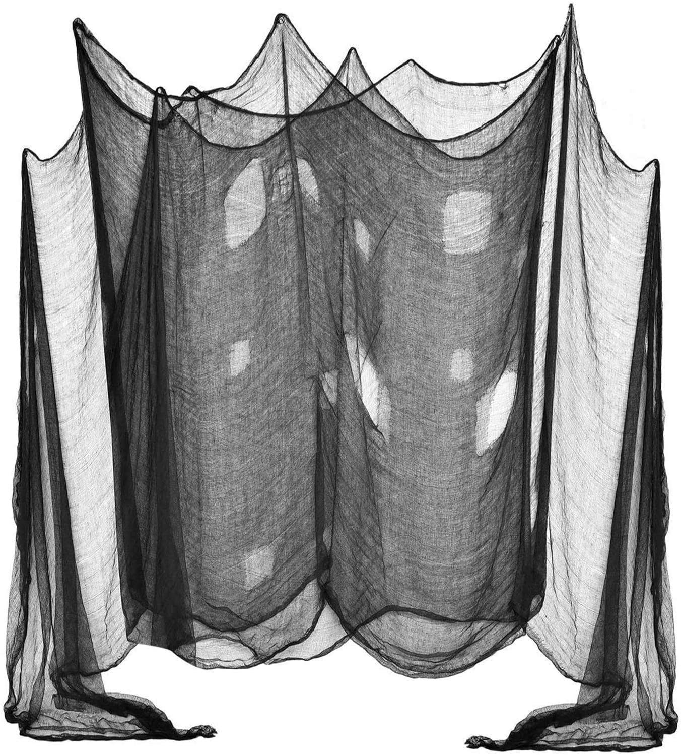Willingood Halloween Creepy Cloth, DealKits Spooky Giant (48 x 240 in.) Cheese Cloth Tapestry for Halloween Party Supplies Decorations Outdoor Yard Home Wall Decor, Black