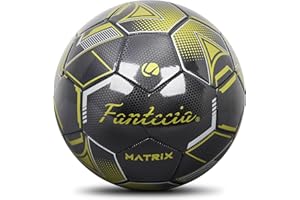 FANTECIA Soccer Ball Size 5 with Pump, Match Soccer Ball for Training, Leather Training Soccer for Adult Youth Indoor Outdoor