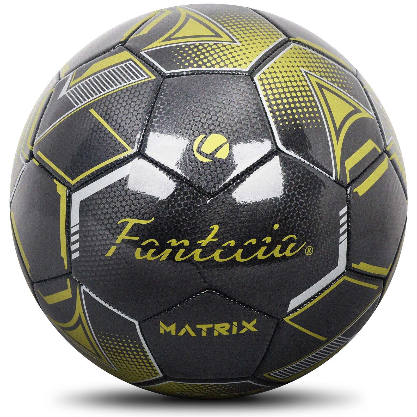 Fantecia Football Size 5 For Unisex Adult Youth, Indoor Outdoor Practice Match Football, Leather Soccer Ball with Pump