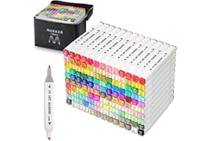 Tommax 130 Colors Dual Tip Alcohol Markers, Sketch Markers Set for Kids Adults Artists Painting, Coloring, Sketching, and Drawing Alcohol Based Markers Pen