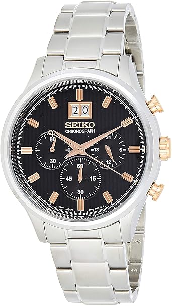 seiko chronograph 100m leather