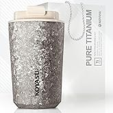 KOYASU® Ti-Zen™ Titanium Travel Coffee Mug - 12oz Ultralight Insulated Tumbler - Premium EDC Gear & Tactical Accessories - Heavy Duty Cup - Crystallized Texture Thermal Flask - Nimbus Gray