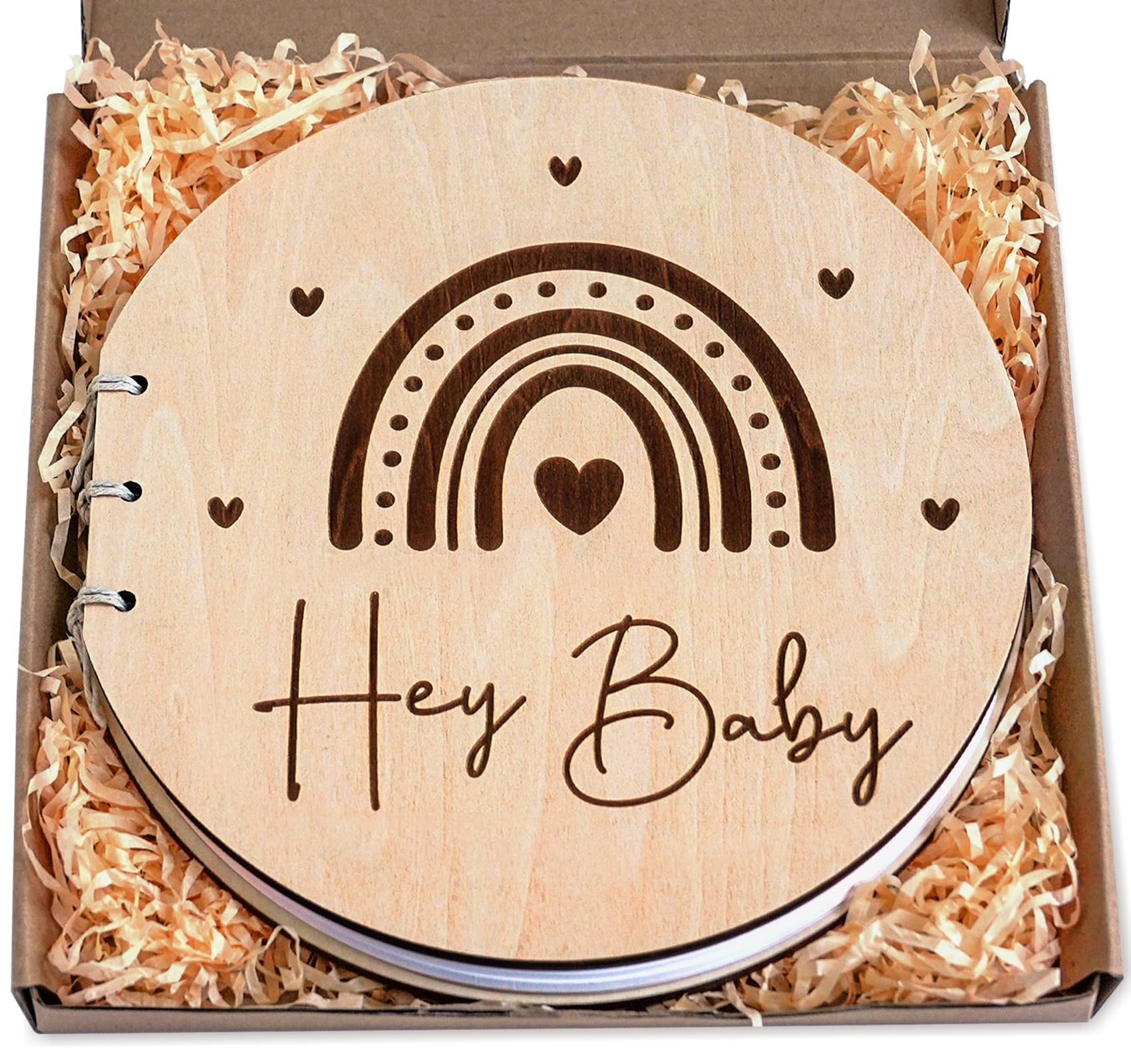HOUISM Baby Shower Guest Book Baby Shower Guest Book Baby Shower Memory Book Wooden Guest Book Baby for Baby Shower Decoration Baby Shower Gift Baby Shower Games