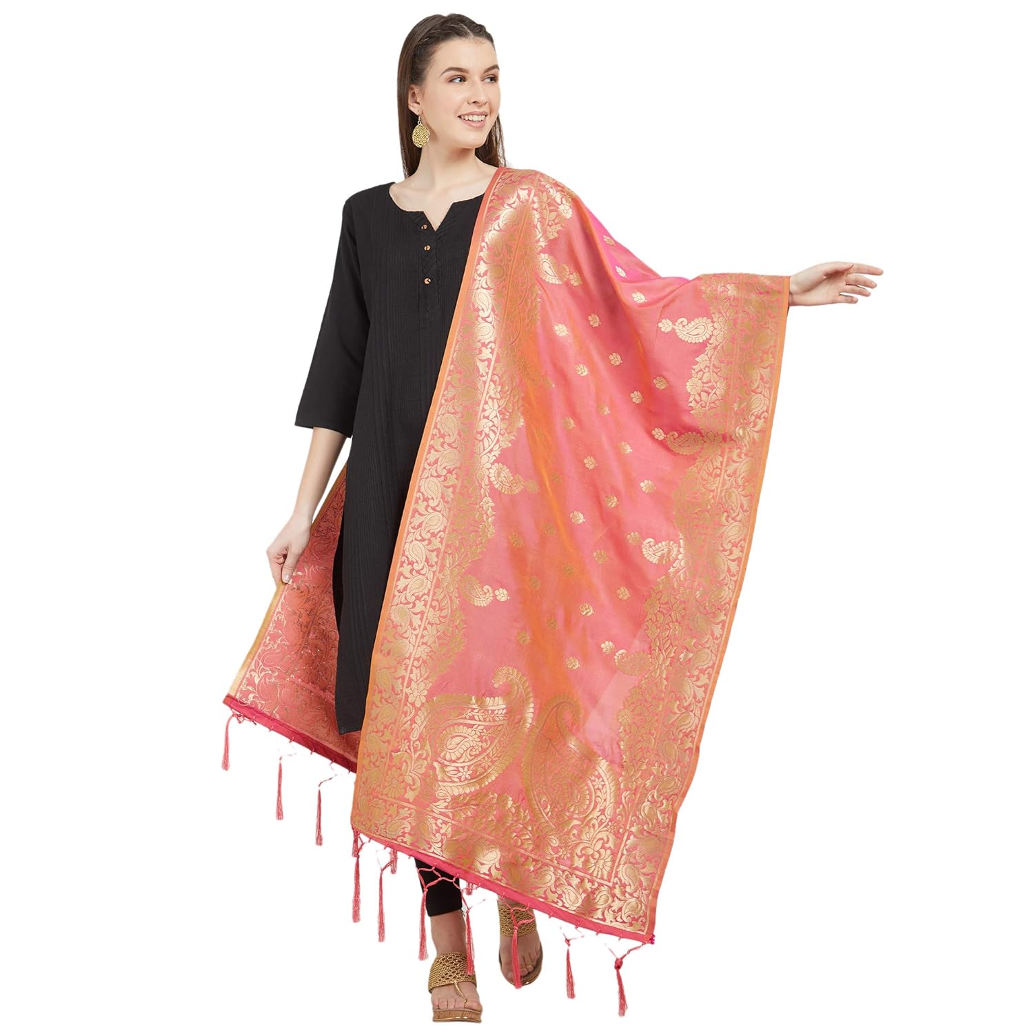nanda silk mills woven banarasi dupatta for women