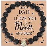 Dad Bracelet Gifts Best Christmas Birthday Fathers Day Gift Cool Mens Bracelet for Father I Love You To The Moon And Back Jewelry Best Valentines Day Gifts for Papa Step Dad Father Who Wants Nothing