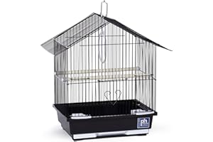 Prevue Pet Products Parakeet Manor Bird Cage with Handle for Home or Travel, Black