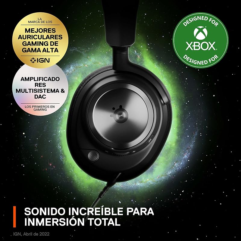 SteelSeries Arctis Nova Pro - Fone de ouvido Xbox com fio - Áudio de alta resolução - Áudio espacial de 360° - GameDAC Gen 2 - Micro ClearCast Gen 2 - Xbox, PC, PS5, PS4, Switch 2