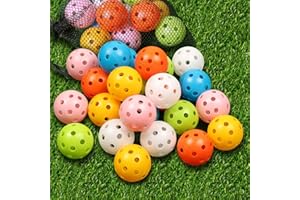 THIODOON Practice Golf Balls 24 Pack Limited Flight Golf Balls 40mm Hollow Plastic Golf Training Balls Colored Airflow Golf B