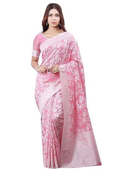 Womens Banarasi Art Silk Saree With Blouse Piece