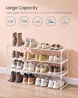 SONGMICS 3-Tier Shoe Rack Storage Organizer 30x92x55 cm Pearl White LSA303W03 view 4