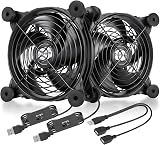 upHere USB Powered 120mm Fan with 3 Speed Control for PC/Xbox/PlayStation view 1