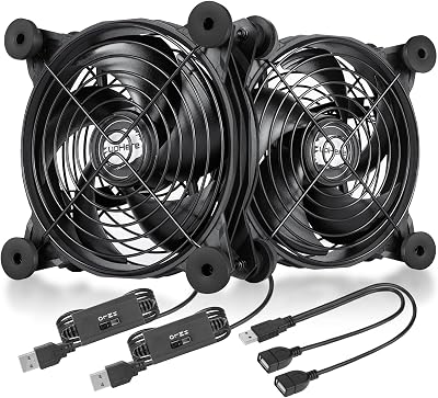upHere USB Powered 120mm Fan with 3 Speed Control for PC/Xbox/PlayStation