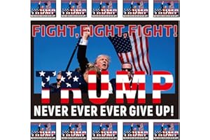 BBRGIRL 10 Pcs Fight Trump Survived Shot Stickers - Trump 2024 Stickers for Car,Trump 2024 Fight Stickers,Donald Trump Merchandise,Trump 2024 Bumper Sticker(4 x 6Inches)