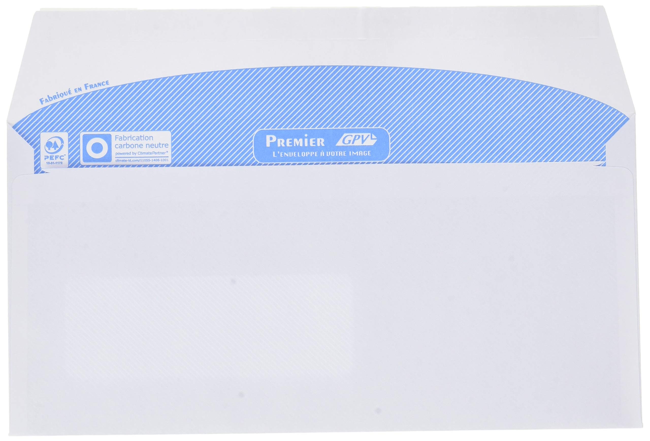 Box of 500 White Envelopes DL 110 x 220 80 g/m2 Special Digital Window 35 x 100 with Protective Strip