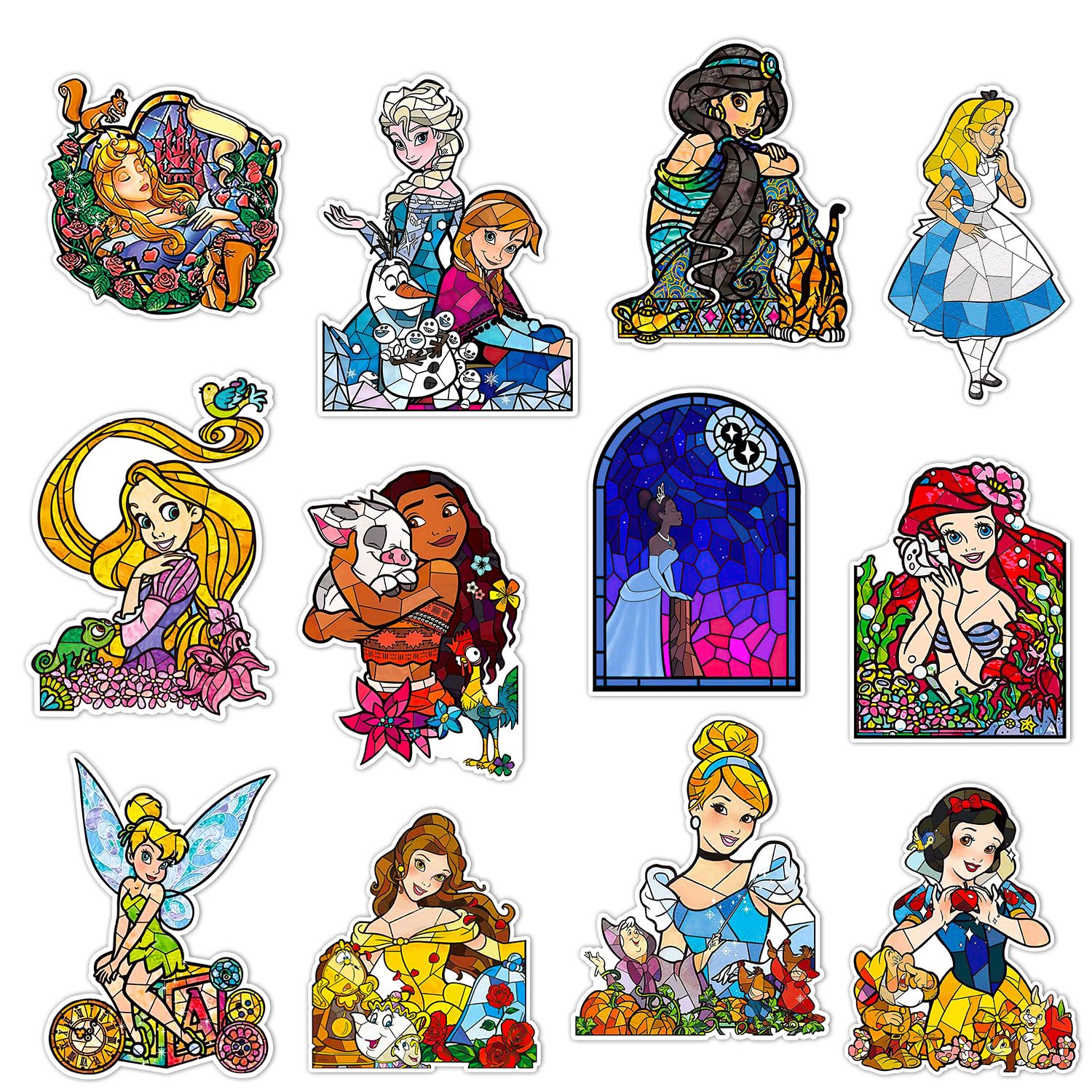 GTOTd Princess Fridge Magnet (12 Packs) Cute Girls Gifts Merch Decorations Bumper Decal Metal Flexible Vinyl Magnetic Decor Teens