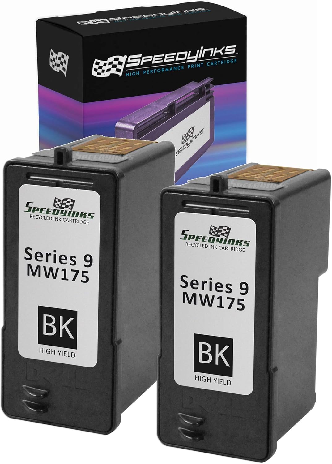 Speedy Inks Remanufactured Ink Cartridge Replacement for Dell MK992/ MW175 Series 9 High-Yield (Black, 2-Pack)