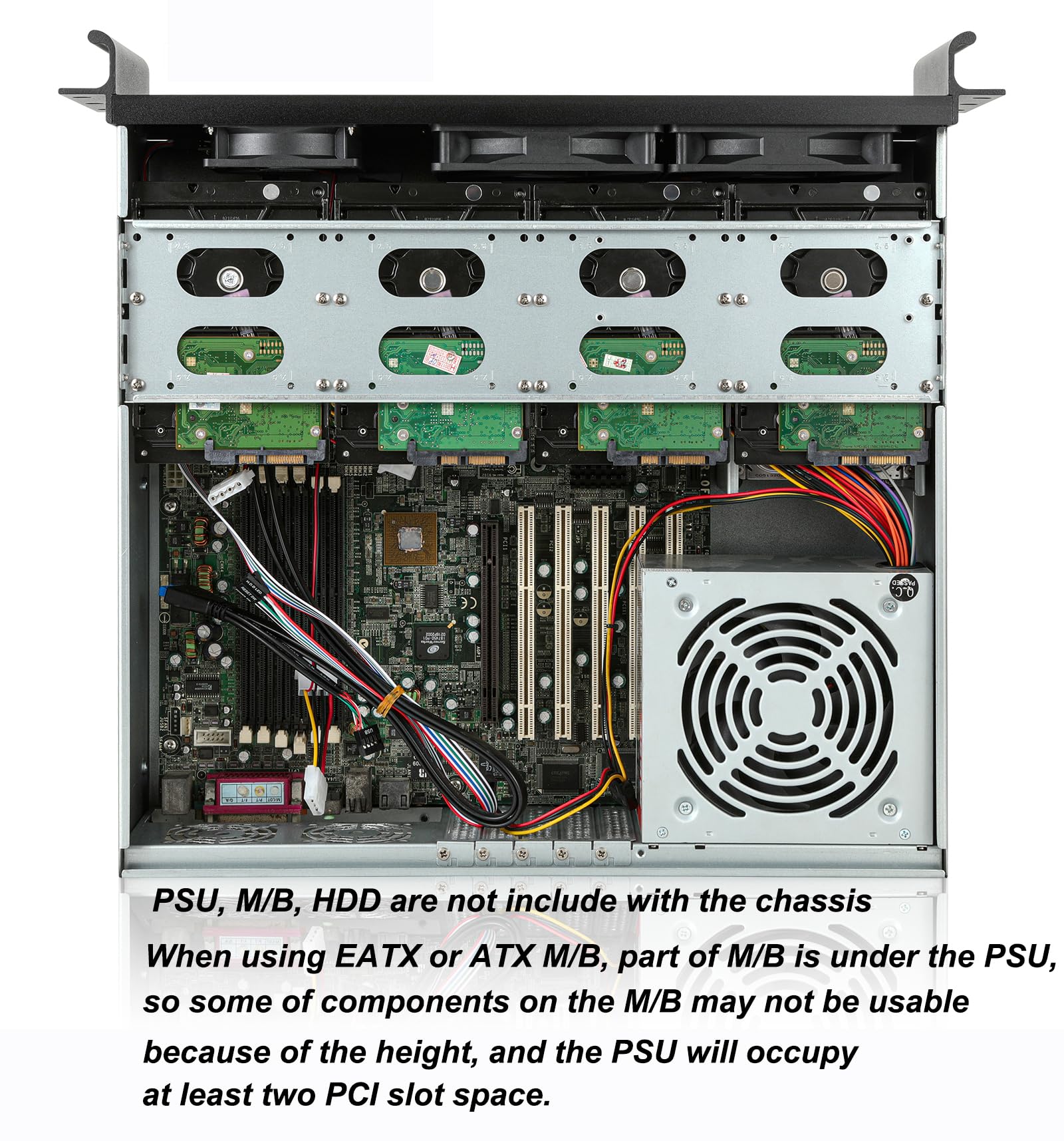 RackChoice Micro ATX/Mini-ITX 3U Rackmount Server Chassis, 7x3.5 HDD, with 2x120mm+1x80mm Fan infront, Support Standard ATX PSU with Either top or Side Cooling