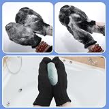 Sibba Exfoliating Gloves, 2 Pairs Body Scrubber for Dead Skin, Black view 8