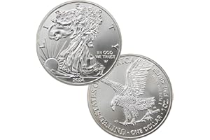 ARNUDOM 2024 The United States Statue of Liberty Coin Eagle Coin Silver Plated Coin 1oz Uncirculated Commemorative Coin