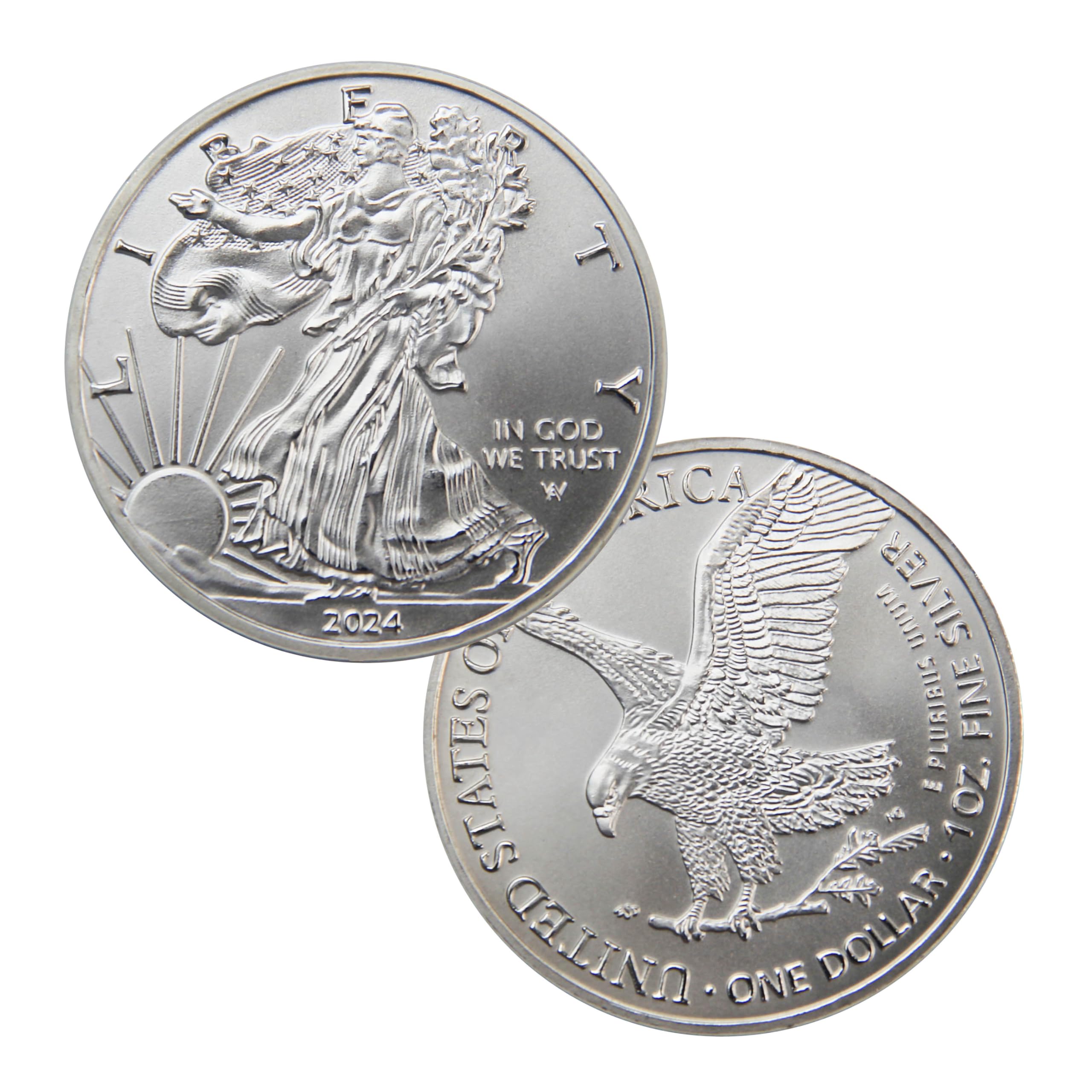 Photo 1 of 2024 The United States Statue of Liberty Coin Eagle Coin Silver Plated Coin 1oz Uncirculated Commemorative Coin