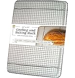 100% Stainless Steel Cooling Rack for Baking fits Jelly Roll Pan - 10"x15" Heavy Duty Wire Grid - Oven Safe for Roasting Cooking Grilling by Ultra Cuisine