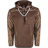 Drake Waterfowl Men's MST Endurance Soft Shell Camo Hunting Warm Quarter-Zip Hoodie with Chest Pocket & 2 Hip Zipper Pockets