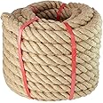 Manila Rope 1 Inch x 50 Feet, Twisted Thick Rope for Landscaping, Crafts, Sporting,Marine, Projects