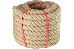 VEITHI Manila Rope 1-1/2 Inch x 50 Feet, Twisted Manila Rope Thick Rope 1.5in for Landscaping, Crafts, Sporting, Marine,Projects and Tie-Downs