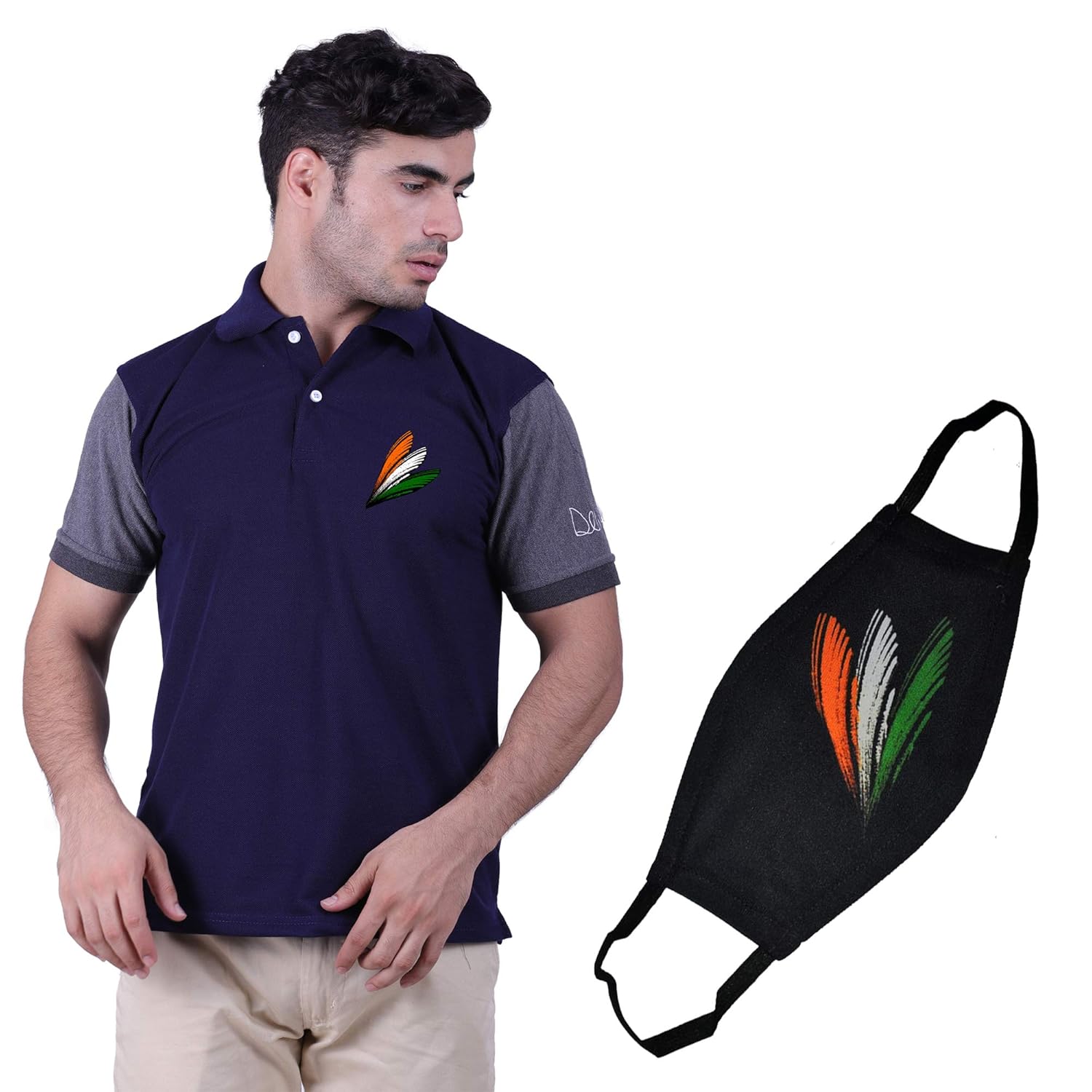 t shirt with indian flag logo