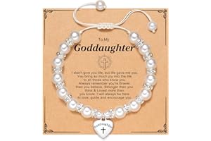 ORISPRE Goddaughter Gifts from Godmother Godfather Goddaughter Bracelet, Baptism First Communion Gifts Birthday Gifts for Goddaughter Girls