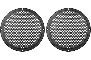 X AUTOHAUX 2pcs 6" Plastic Audio Speaker Cover Mesh Subwoofer Grill Horn Guard Decorative Circle Grille Protector Black for Car