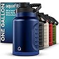 AQUAFIT 1 Gallon Water Bottle Insulated (Cold for 48 Hrs) - BPA Free & Leak Proof - 128oz Stainless Steel Water Jug - Big Water Bottle with Handle for Gym, Hiking, Camping & Travel (Nightfall Blue)