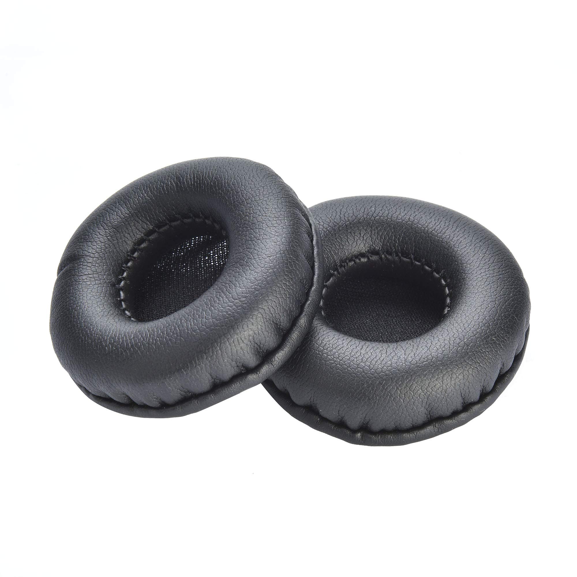 Yizhet 1 Pair Round Ear Pads 55mm Universal Replacement Earpads 2 inch Premium Protein Leather Memory Foam Ear Cushions for Headphone Ear Cup with 5.5cm Diameter