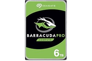 Seagate BarraCuda Pro Performance Internal Hard Drive SATA HDD 6TB 6GB/s 128MB Cache 3.5-Inch (ST6000DM004)