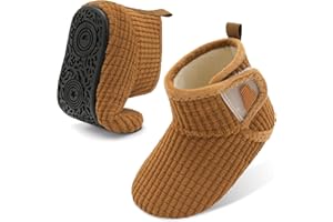 BARERUN Toddler Slippers Girls Boys House Shoes Baby Winter Booties Plush Cozy Kids House Slipper Warm Lightweight Infant Walking Shoes Socks