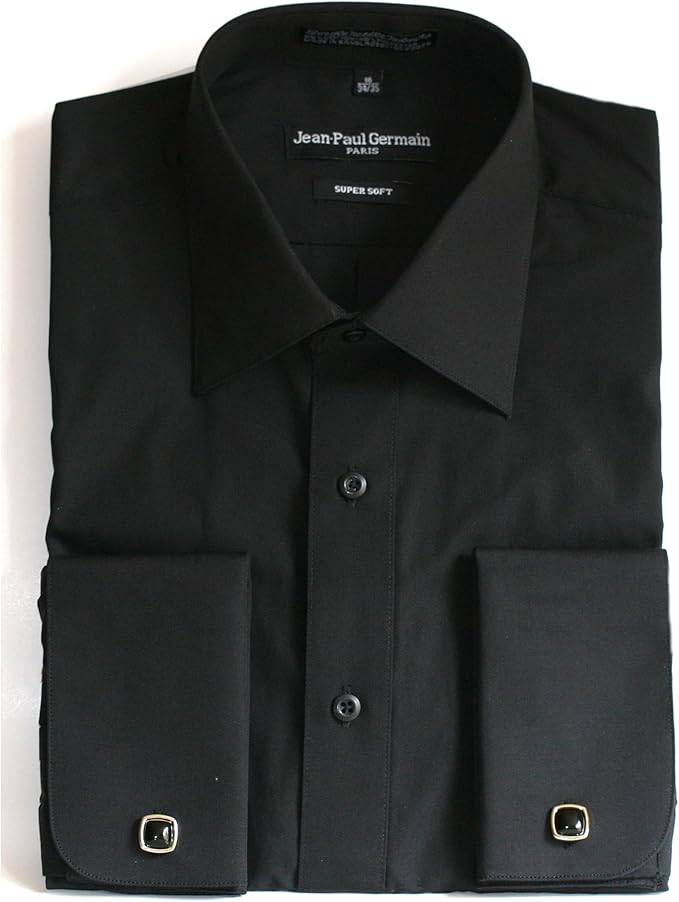 FIZAARO Black French Cuff Dress Shirt (Cufflinks Included) at Amazon