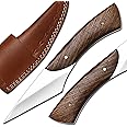 Winwo Custom Handmade Kiridashi Knife,Professional Razor Sharp Hand Forged Japanese Stainless Steel Blade Hammered Pattern for Woodworking, Marking, Wood Carving, Whittling