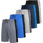 [5 Pack] Men’s Dry-Fit Active Athletic Shorts Basketball Running Workout Training Gym